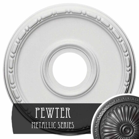 Ekena Millwork Medea Ceiling Medallion (Fits Canopies up to 5 3/8"), 16 1/2"OD x 3 7/8"ID x 1 1/2"P, Pewter CM16MEPES